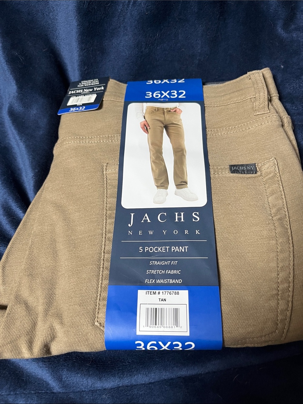 Jachs New York Tan 5-Pocket Straight Fit Chinos